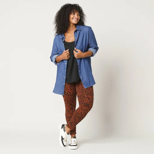 Leggings cu talie elastică și imprimeu leopard