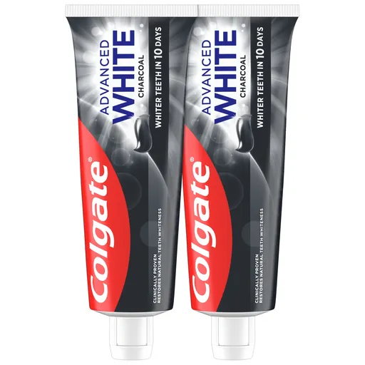 Colgate Pastă de dinți pentru albire Advanced White Charcoal 2 x 75 ml