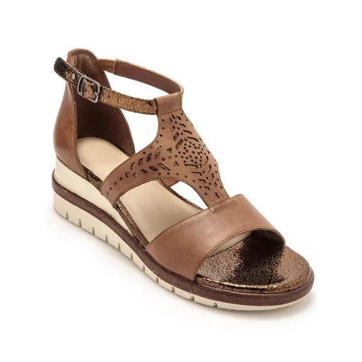 Sandale din piele cu sandale, maro