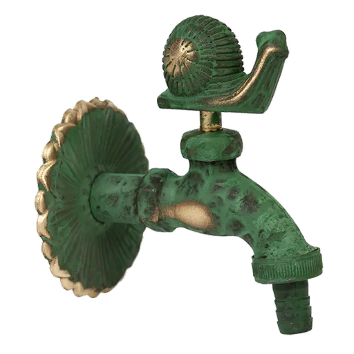 Robinet decorativ 1/2", dublu serviciu din alama si finisaj Melc, culoare verde antic