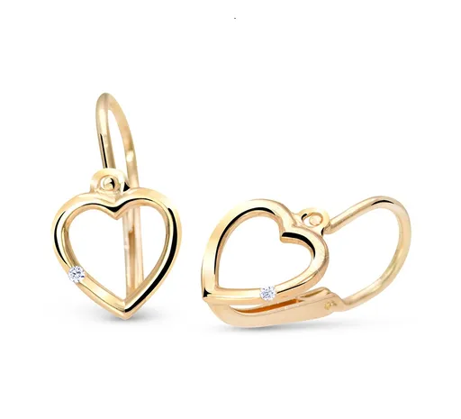 Cutie Jewellery Cercei in formă de inimă din aur cu zircon C2761-10-X-1 alb