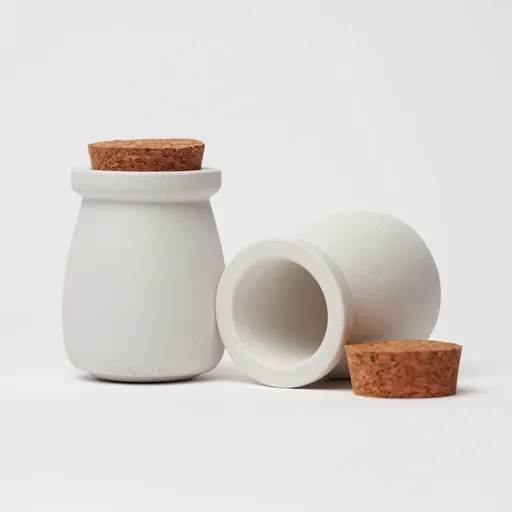 ODLITO Cutie din beton CAST – Nefertiti – albă – 8 cm – 2 buc.