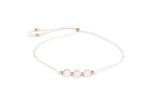 Agato Frumoasă brățară tip sfoară cu perle HE03R3RG-WH