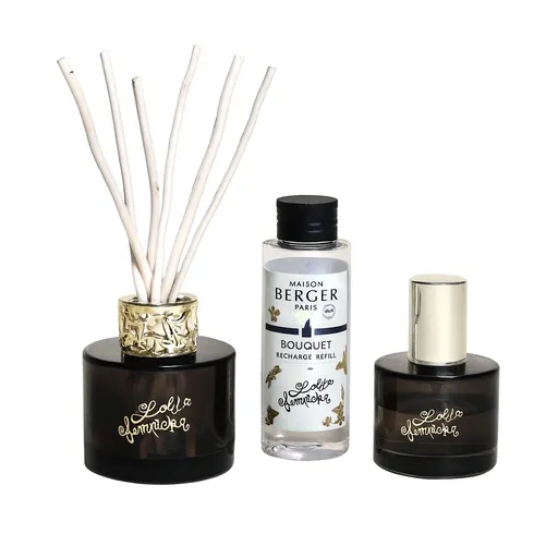 Maison Berger Paris Set cadou Lolita Lempicka mini difuzor negru + reumplere și spray de casă Lolita Lempicka