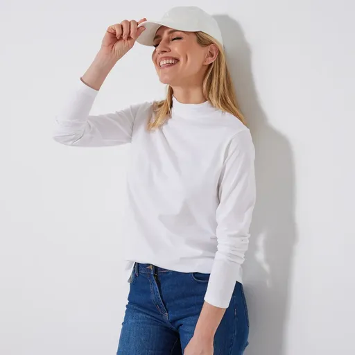 Tricou cu guler înalt și mâneci lungi