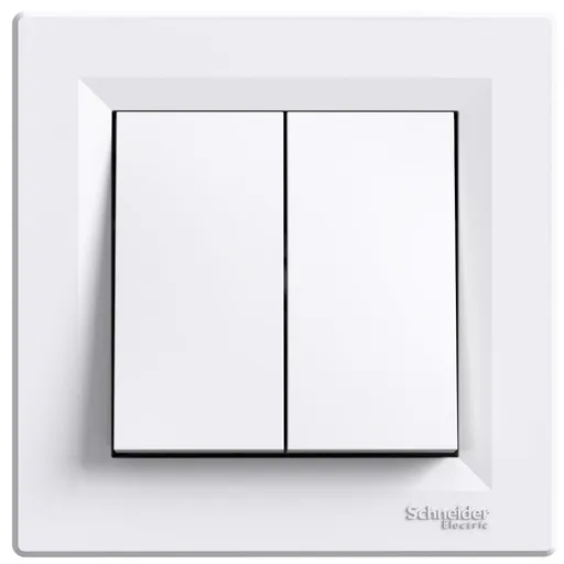 Intrerupator dublu, cu surub Schneider Asfora EPH0300321, alb