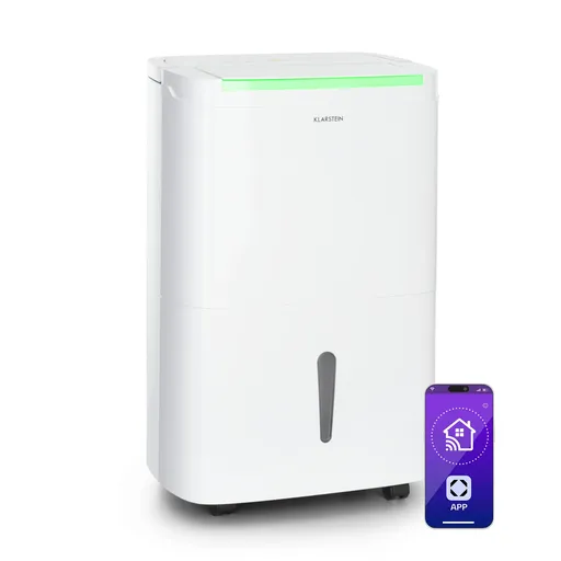 Klarstein DryFy Connect 50 Smart, Dezumidificator de aer, WiFi, Compresie, 50l/zi, 70-100m², Alb