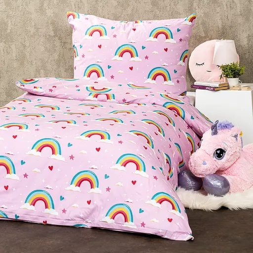 Lenjerie de pat din bumbac pentru copii 4Home Rainbow, 140 x 200 cm, 70 x 90 cm