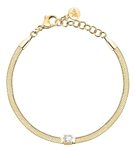 Morellato Brățară placată cu aur cu cristal transparent Șarpe Gioia SAVY36