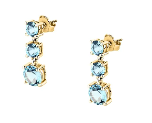 Morellato Cercei suspendați placați cu aur cu zirconiu cubic albastru deschis Tesori SAIW301