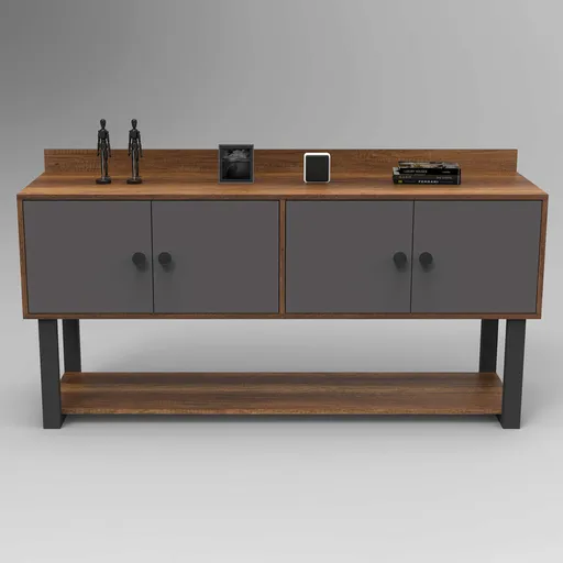 Consola, Hanah Home, Mn04-Ba, 180x93.2x85 cm, Nuc / Antracit