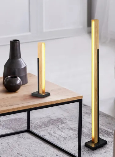 Lampadar Kerala, TRIO, 19x13x120 cm, 16W, 1x SMD, metal, negru mat/natur