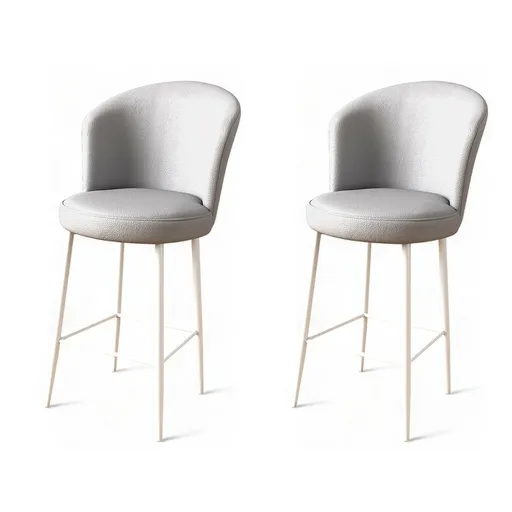 Set de scaune de bar Uras Grey and White, 2 buc., gri, 2 buc.
