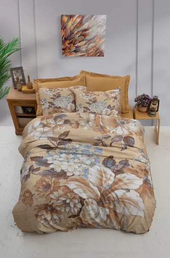 Lenjerie de pat dubla, L'essentiel Maison, 475, Bej / Maro / Alb