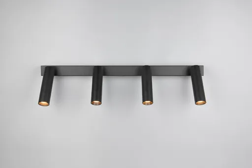 Plafoniera Ambala, TRIO, 65x13x17.5 cm, 5.5W, 4x SMD, metal, negru mat