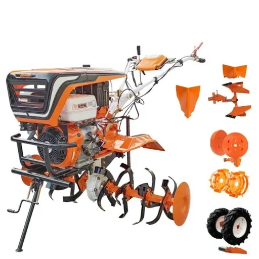 Motosapatoare RURIS 918ACC, 18 CP, Benzina, roti cauciuc 6.00-12+rarita+plug reversibil rev2+roti metalice 500+set contragreutati 20kg