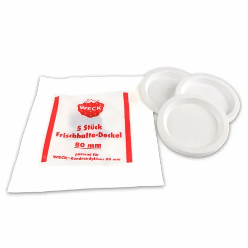 Set de 5 capace de etanșare Weck,  diametru 80 mm