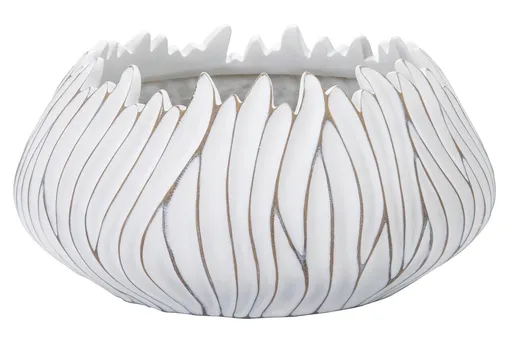 Ghiveci, Honduras, Mauro Ferretti, Ø40 x 20 cm, polirasina, alb antic