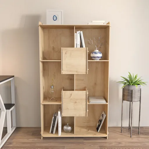 Corp biblioteca, Hanah Home, Pana, 83x138x27 cm, Stejar