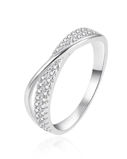 Agato Inel elegant din argint cu zircon AGT-R19W 60 mm