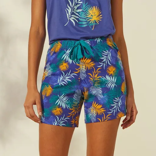Pantaloni scurți de pijama cu imprimeu tropical