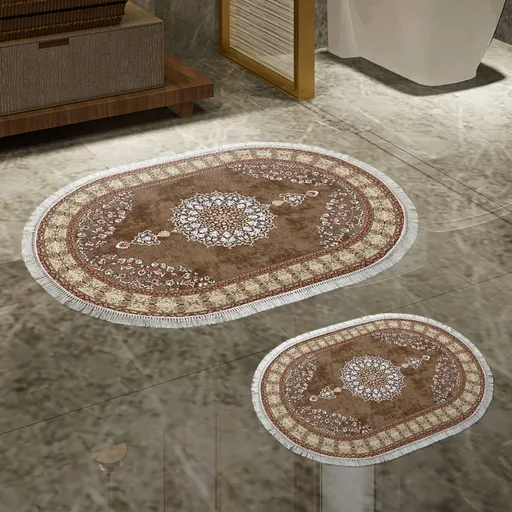 Set covorase de baie, L'essentiel Maison, 410615, Bej / nurcă / roșu / alb