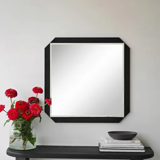 Oglinda decorativa, Hanah Home, Carre, 70x70 cm, Negru