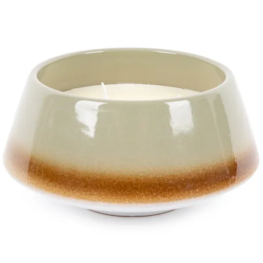 Lumânare parfumată Bumbac proaspăt ceramică, verde, 15 x 7,5 cm