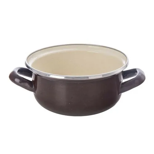 Cratiță emailată Orion cu margine inox Brown, 1 l, 1 l