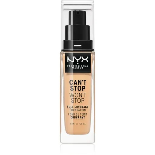 NYX Professional Makeup Can't Stop Won't Stop Full Coverage Foundation fond de ten cu acoperire ridicată culoare 7.5 Soft Beige 30 ml