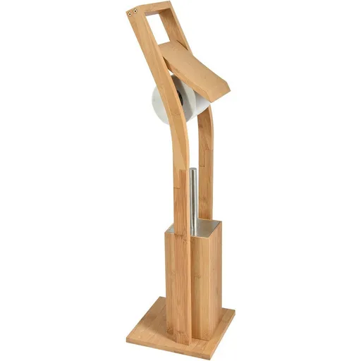 MSV Suport din bambus pentru hârtie igienică cuperie 16 x 29 x 70 cm