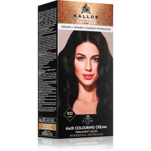 Kallos Glow Lasting Cream Colour Culoare permanenta pentru par culoare Black 60 ml