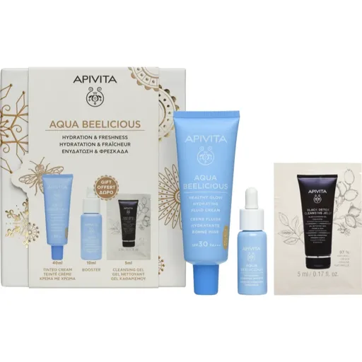 Apivita Aqua Beelicious Hydration & Natural Coverage Set set cadou de Crăciun pentru luminozitate si hidratare
