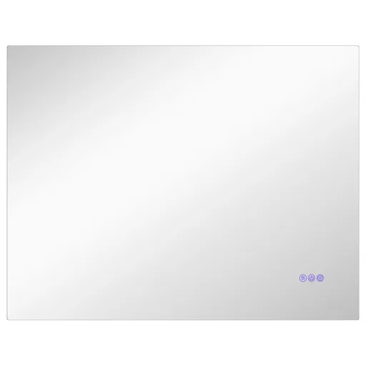 HOMCOM Oglindă de Baie LED cu Ramă, Anti-Abur, 3 Temperaturi de Culoare și Memorie, 80x60x4 cm, Transparent | Aosom Romania