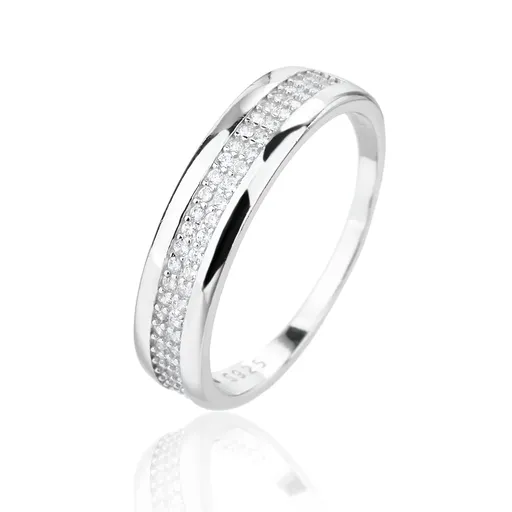 JVD Inel strălucitor din argint cu zircon SVLR1295XJ6BI 60 mm