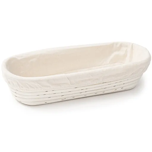 HOME ELEMENTS Coș oval cu inserție din țesătură, 35 x 14 cm x 7,5 cm