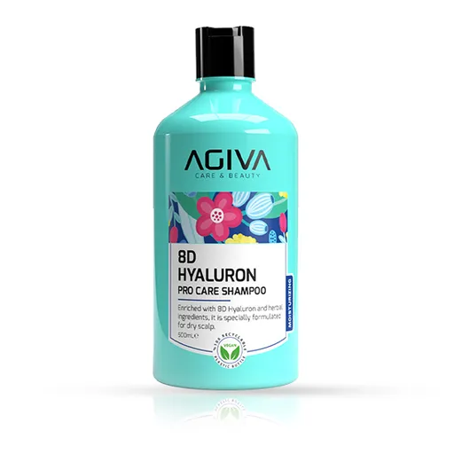 Sampon hidratant pentru par - AGIVA -  8D Hyaluron - 500 ml