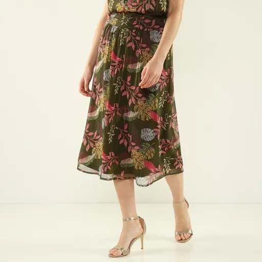 Fusta midi cu imprimeu