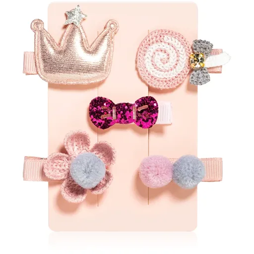 BrushArt KIDS Little princess hair clip set agrafe de par Pink