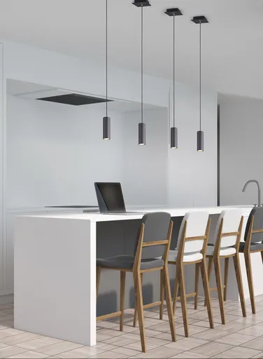 Lustra Marley, TRIO, 12x12x150 cm, 35W, 1x GU10, metal, negru mat