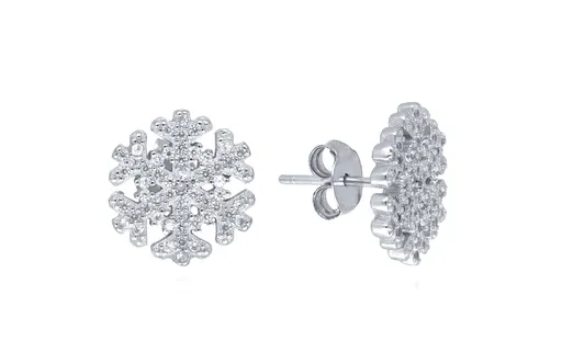 MOISS Cercei frumoși din argint Fulgi de zăpadă E0002567