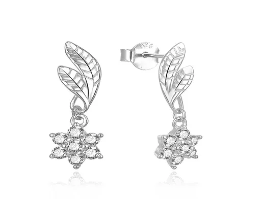 MOISS Cercei decenți din argint cu flori E0002469