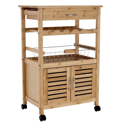 Cărucior de servire pe roți Navid, natural