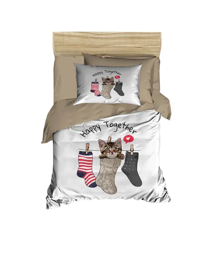 Lenjerie de pat pentru copii, L'essentiel Maison, PH194, Kaki / Bej / Maro