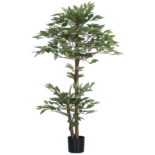 Outsunny Arbre Artificiel Plante Artificiel ficus Inaltime 1,5 m Trunchi Ramuri Liane Imitation Moss Feuilles Grand realism Ghiveci Inclus | Aosom Rom