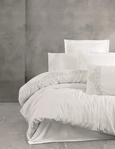 Lenjerie de pat dubla, L'essentiel Maison, Genny, Alb