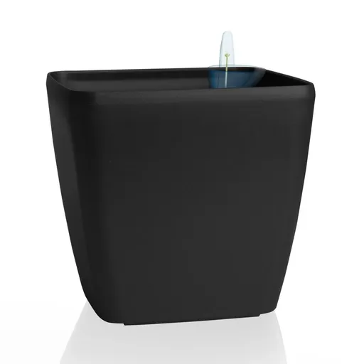 Ghiveci cu auto-irigare Flower Lover Quadratonegru mat, 24 cm, negru, 24 cm