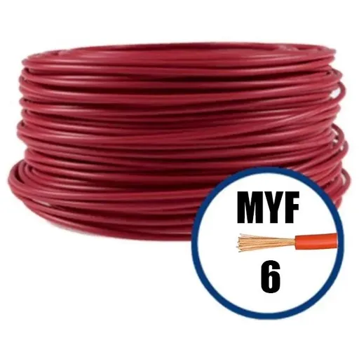 Rola 100m conductor litat din cupru MYF 6 (H07V-K) rosu