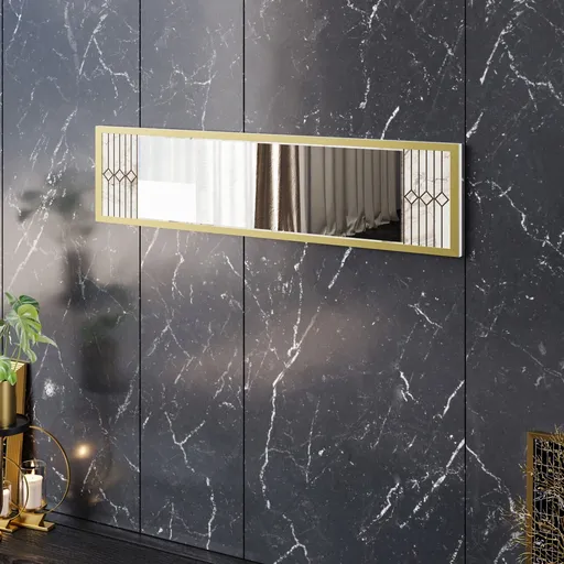 Oglindă decorativă din PAL, Hanah Home, Frida Console, 120x29.5x2 cm, Alb