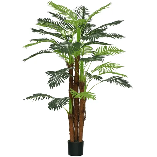 HOMCOM Plantă Artificială de Interior în Ghiveci, cu 36 Frunze din PE și Ciment, Ø16x160 cm, Verde | Aosom Romania